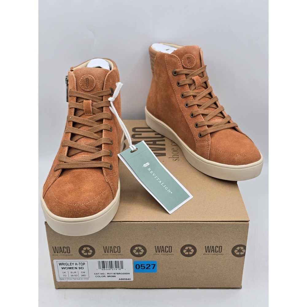 REVITALIGN Women's Wrigley Hi-top Sneaker, Size 9 D, Orthotics‎ Brown - NIB
